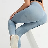 billiga Yoga Leggings &amp; Tights-Dam Yogabyxor Yoga leggings Lappverk Hög midja Yoga Gymträning Pilates Trikåer Svart Rosa Armégrön Höst sporter Sportkläder Elastisk Smal