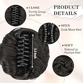 economico Chignon-Chignon Chignon Con clip Capelli sintetici Pezzo di capelli Estensione capelli Riccio Feste Giornaliero Da tutti i giorni Marrone scuro Marrone Biondo scuro