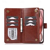 cheap iPhone Cases-Phone Case For iPhone 16 Pro Max Plus iPhone 15 Pro Max Plus iPhone 14 13 12 11 Pro Max Mini SE X XR XS Max 8 7 Plus Back Cover with Stand Holder Zipper with Wrist Strap Retro TPU PU Leather
