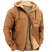 tanie męskie bluzy 3d-Męskie Krowa Polar Bluza z Kapturem Z kapturem Bluza z Kapturem Długi rękaw Bluza z kapturem Kaptur Moda Druk 3D Święto Streetwear Niebieski Brązowy Zamek Kieszeń Jesień Zima Projektant