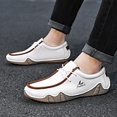 cheap Men&#039;s Slip-ons &amp; Loafers-Men&#039;s Green Casual Faux Leather Loafers with Brown Accents and Hand-Stitched Detailing – Lightweight Slip-On Moccasin Shoes for Outdoor and Everyday Wear