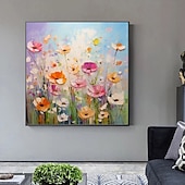 abordables Peintures Abstraites-peinture à l&#039;huile abstraite faite à la main avec des fleurs de prunier, couteau à palette, art mural, impressionnisme texturé, peintures de fleurs, peintures décoratives modernes, art de la chambre