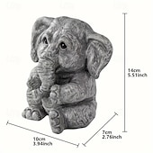 cheap Garden Sculptures&amp;Statues-Elephant Figurine Ornament - Resin Animal Garden Statue for Outdoor, Patio, Home Decor - Versatile Hanging Attachment for All Season Celebrations Including Christmas, Halloween, Easter