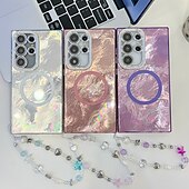 halpa Samsung-kotelot-puhelin Etui Käyttötarkoitus S24 Ultra S24 Plus S24 S24 FE S23 Ultra A55 A35 A25 A15 5G A54 S25 Ultra Takakuori Magneetti Tukee langatonta latausta rannehihnalla Retro Pinnoitus