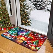economico Bagno di Natale-tappetini da bagno natalizi creativi tappeti assorbenti da bagno in flanella antiscivolo