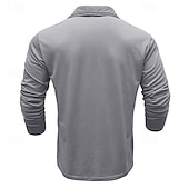 cheap Men&#039;s Classic Polo-Men&#039;s Polo Shirt Golf Shirt Casual Sports Lapel Long Sleeve Fashion Basic Plain Button Pocket Spring &amp;  Fall Regular Fit White Yellow Army Green Blue Light Grey Polo Shirt
