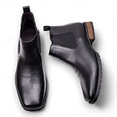 baratos Botas do Chelsea-botas chelsea masculinas de couro marrom e preto – botas clássicas de cano curto com painéis laterais elásticos para uso casual e formal