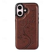 お買い得  iPhone用ケース-電話 ケース 用途 iPhone 16 Pro Max プラス iPhone 15 プロマックスプラス iPhone 14 13 12 11 Pro Max Plus Mini SE バックカバー スタンド付き カード挿入口 耐衝撃 レトロ風 TPU PUレザー