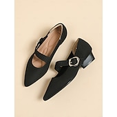 ieftine Block Heels-pantofi de damă din tricot Mary Jane cu curea cu cataramă – pantofi confortabili și eleganti cu toc joasă pentru ținute casual sau de birou