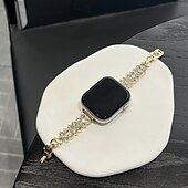 baratos Pulseiras de Apple Watch-Pulseira de joias Compatível com Pulseira Apple Watch 38mm 40mm 41mm 42mm 44mm 45mm 49mm Bling Diamond Ajustável Respirável Lega pulseira de substituição para iwatch Ultra 2 Series 9 8 7 SE 6 5 4 3 2