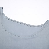 abordables Ensembles-Ensembles en coton et lin pour femmes, ensembles deux pièces, couleur unie, mode, col rond, rue, quotidien, 2 pièces, blanc, bleu, kaki, gris, printemps et automne