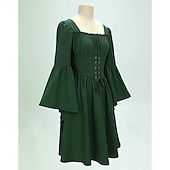 economico Vestito-Medievale Rinascimento Abito da cocktail Abito da Ballo Fiera del Ren Straniero Elfico Per donna Celtico Costumi da pirata Fantasia Halloween Carnevale Mascherata LARP Fiera Rinascimentale Festival