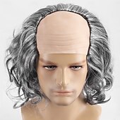 cheap Party Wigs-Funny Bald Wig Mediterranean Men&#039;s Wig Perfect Bald Head Cap for Costume Party Performance Halloween Dress-up Props