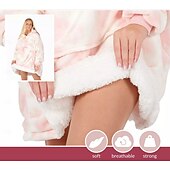 cheap Wearable Blanket-Wearable Blanket Hoodie for Women Men Kids, Oversized Hooded Blanket, Super Warm Soft Sherpa Blanket Sweatshirt, Peach Tie-Dye