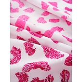 abordables Hauts d&#039;Art et de Design pour Femmes-Chemise femme basique néon et lumineux imprimé manches 3/4 hauts réguliers col en V décontractés rose bleu violet vert