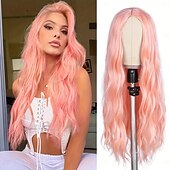 Χαμηλού Κόστους Συνθετικές Trendy Περούκες-μακριά κυματιστά συνθετικά μαλλιά με φυσική εμφάνιση και απαλή στην αφή