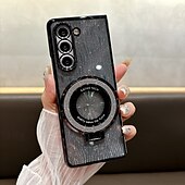 Χαμηλού Κόστους Samsung Θήκη-τηλέφωνο tok Για Z Διπλώστε 6 Z Fold 5 Z Fold 4 Z Fold 3 Πίσω Κάλυμμα με βάση στήριξης Υποστήριξη ασύρματης φόρτισης Bling Glitter Shiny Ρετρό TPU Επιμετάλλωση