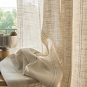 cheap Curtains &amp; Drapes-Semi Transparent Screen Curtain One Panel Modern Minimalist Style With Thickened Hemp Cotton Window Screen Living Room Bedroom Dining Room Study Room