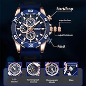 voordelige Quartz-horloges-crrju herenhorloges topmerk luxe quartz siliconen band sport waterdichte klok met lichtgevend quartzhorloge