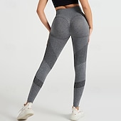 billiga Yoga Leggings &amp; Tights-Dam Yogabyxor Yoga leggings Lappverk Hög midja Yoga Gymträning Pilates Trikåer Svart Rosa Armégrön Höst sporter Sportkläder Elastisk Smal