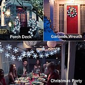 baratos Luzes solares de corda-Luzes de corda de fada à prova d&#039;água de floco de neve de natal com led solar 30/50/100 led 8 modos de iluminação para áreas externas quintal jardim feriado jardim casamento festa de ano novo