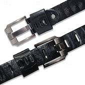 お買い得  メンズのベルト-男性用 サッシュ ベルト メンズベルト レトロ PUレザー 合金 現代コンテンポラリー 単色/無地 ブラック バケーション デイリーウェア カジュアル／普段着 週末 ウエストベルト