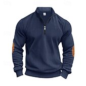 levne Dovolená-Pánské Polo na čtvrt zip Golfová košile Denní Dovolená Čtvrtletní zip Dlouhý rukáv Módní Moderní Barevné bloky Slátanina Jaro &amp; podzim Běžný Námořnická modř Světle šedá Armádní zelená Meruňková Polo
