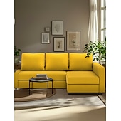 baratos Cobertura de Sofa-Capa de Sofá 100% Algodão com Armazenamento Capas de Sofá-Cama Acolchoadas Cor Sólida