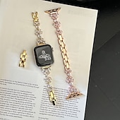 billiga Apple Watch-band-Solo loop Kompatibel med Apple Watch klockband 38mm 40mm 41mm 42mm 44mm 45mm 49mm Dam Bling Diamond Metalllås Legering Ersättningsurband för iwatch Ultra 2 Series 9 8 7 SE 6 5 4 3 2 1