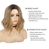 levne starší paruka-bob paruka krátká přírodní zvlněná střední část syntetické tmavé kořínky cosplay paruky pro ženy