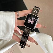 זול להקות Apple Watch-סולו לופ מותאם ל רצועת השעון של Apple Watch 38 מ&quot;מ 40 מ&quot;מ 41 מ&quot;מ 42 מ&quot;מ 44 מ&quot;מ 45 מ&quot;מ 49 מ&quot;מ בלינג יהלום סוגר מתכת מתכוונן סגסוגת רצועת שעון חלופית ל iwatch Ultra 2 Series 9 8 7 SE 6 5 4 3 2 1