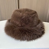 cheap Party Hats-Hats Polyester Bucket Hat Fedora Hat Floppy Hat Christmas Casual Holiday Tea Party Ladies Day Elegant Vintage Simple With Pure Color Splicing Headpiece Headwear