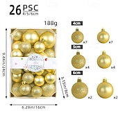 economico Ornamenti-26 palline di Natale, decorazioni natalizie, palline infrangibili per albero di Natale da 4/5/6 cm, colorate decorazioni da appendere all&#039;albero di Natale per la casa, le feste e l&#039;esposizione in negozio