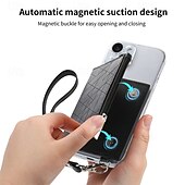 cheap Universal Phone Bags-Cell Phone Card Holder Pocket With Magsafe For iPhone 16 15 14 13 12 Pro Max Ring Holder Magnetic Drop Protection