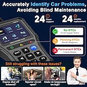 お買い得  OBD-車用 OBD2 スキャナー バッテリー テスター カラー スクリーン コード リーダー 簡単セットアップ エンジン障害ライトをクリア 診断スキャン ツール 電圧読み取り