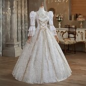 levne Šaty-gotický Rokoko Viktoria Tarzı Šaty Kostým na Večírek Plesové šaty Princeznovské Shakespeare Pevná barva Plesové šaty Dámské Královský Vánoce předvečer Všech svatých Karneval Párty Večerní oslava