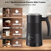 cheap Kitchen Appliances-Electric Coffee Milk Frother Milk Steamer Soft Foam Maker with Two Whisks for Frothing and Heating Milk 4 IN 1 Multifunction
