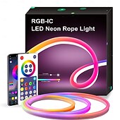 abordables Lumières intelligentes-néon bande lumières intelligent corde lumières tuya wifi bluetooth bluetooth musique app prise de contrôle à distance alimentation courses de chevaux néon bande lumières salon chambre décoration
