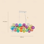 abordables Suspension-Suspension LED blanc chaud 3/5/8 lumières design moderne Spoutnik G9 globe en verre coloré abat-jour en verre lustre câble réglable plafonnier pour îlot de cuisine chambre à coucher boules à bulles