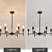 halpa Riipusvalot-6-Light 62 cm Sputnik-suunnittelu Klusterisuunnittelu Yksi malli Riipus valot Metalli Metalli Sputnik teollinen Maalatut maalit Musta Vintage Moderni 110-120V 220-240V
