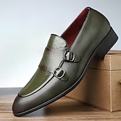 Χαμηλού Κόστους Ημιεπίσημο-ανδρικά loafers από ψεύτικο δέρμα με σχέδιο κροκόδειλου με λεπτομέρεια με διπλή αγκράφα - κομψά παπούτσια για επίσημες περιστάσεις και επαγγελματικές συναντήσεις