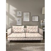 baratos Cobertura de Sofa-Capas de Sofá 100% Algodão Floral Com Estofamento 3 Lugares Com Braços