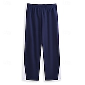 preiswerte Gerade Bein-Herren Jogginghose Fleecehose Hose Gerade geschnittene Sweatpants Ausgestellte Jogginghose Kordelzug Tasche Elastischer Bund Farbblock Komfort Weich Outdoor Täglich Ausgehen Mode Lässig Schwarz