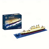 cheap Building Toys-Titanic Mini Building Blocks - DIY Assembled Boat Model with Difficult Building Blocks, Cruise Ornaments, Educational Handmade Model Toy for Easter, Christmas, Halloween Gift