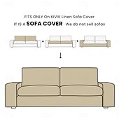 baratos Cobertura de Sofa-Capa de Sofá em Linho Sólido 2 Lugares 3 Lugares Com Estofamento de Algodão e Linho