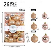 economico Ornamenti-26 palline di Natale, decorazioni natalizie, palline infrangibili per albero di Natale da 4/5/6 cm, colorate decorazioni da appendere all&#039;albero di Natale per la casa, le feste e l&#039;esposizione in negozio