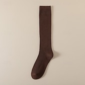 abordables calcetines caseros-Calcetines de pantorrilla de otoño e invierno ligeramente comprimidos, estilo de mujer, medias negras cálidas que combinan con todo, calcetines hasta la rodilla de otoño