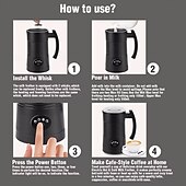 cheap Kitchen Appliances-Electric Coffee Milk Frother Milk Steamer Soft Foam Maker with Two Whisks for Frothing and Heating Milk 4 IN 1 Multifunction