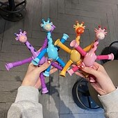 cheap Gags &amp; Practical Joke Toys-4pcs Giraffe Stretching Toy Suction Cup Variety Shape Stretching Tube Decompression Novelty Educational Children&#039;s Toys halloween christmas gift
