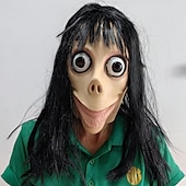 levne Příslušenství-Výkřik MOMO Pár Maska Halloween skupinové rodinné kostýmy Dospělí Pánské Dámské Strašidelný kostým Párty předvečer Všech svatých Karneval Mardi Gras Jednoduchý karnevalový kostým